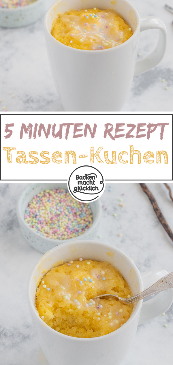 Nur 5 Minuten Zeit, aber akute Lust auf Kuchen? Dann kommt dieses vielfältige Grundrezept für Mug Cakes genau recht!