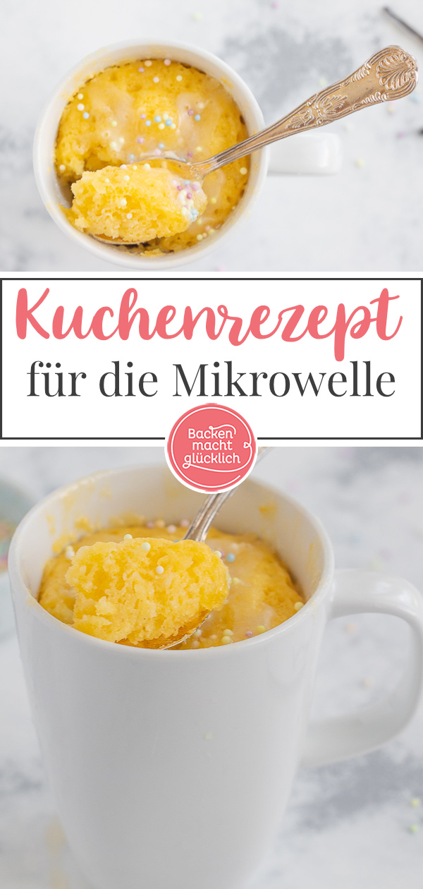 Nur 5 Minuten Zeit, aber akute Lust auf Kuchen? Dann kommt dieses vielfältige Grundrezept für Mug Cakes genau recht!